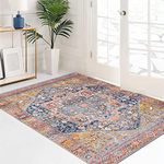 Cekene Distressed Area Rugs for Living Room Non Slip 90x150cm Non-shedding Bedroom Rugs Washable Entryway Rugs Low Pile Floor Carpet Rug for Entryway Living Room Bedroom