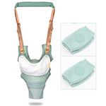 Baby Walker, Handheld Walking Harness for Kids, Toddler Walking Harnesses Helper with 2 Knee Pads, Safety Stand and Walk Learning Assistant for 7-24 Month Boy and Girl-Green