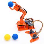 Adeept 5-DOF Robotic Arm Kit for Raspberry Pi 4 B 3 B+ B A+, Programmable DIY Coding STEM Educational 5 Axis Robot Arm with Python Code and Tutorials(PDF) - Orange