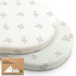 2-Pack Baby Bassinet Sheets Girl, Boy - Viscose Derived from Bamboo Fitted Bassinet Sheets Compatible with Halo Bassinest Swivel Sleeper, Baby Delight, Graco Bedside Bassinet Mattress Sheet(Elly)