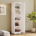 Wakefit Wardrobe | 1 Year Warranty | Almirah, Cupboard for Clothes, Wooden Almirah for Clothes, Diwali Gifts, Hunor 1 Door Without Mirror, No Drawer & No Hanging Space, 18MM Panels (Frosty White)