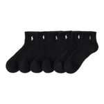 Polo Ralph Lauren Men's Classic Sport Solid Ankle Sock 6 Pack, Black, Men's Shoe Size: 6-12.5, Black, 6-12.5