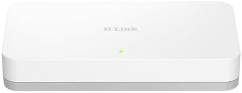 D-Link DGS-1008A 8-Port Gigabit Ethernet Switch, Compact Desktop Housing, Energy-Efficient, Fanless Design, Green Power Saving for Network Switching & Data Splitting