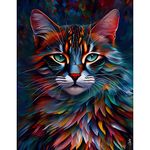 Ingooood Jigsaw Puzzle 1000 Pieces-Sneak Peek Series -Colorful cat-2 - Entertainment Toys for Adult Special Graduation or Birthday Gift Home Decor