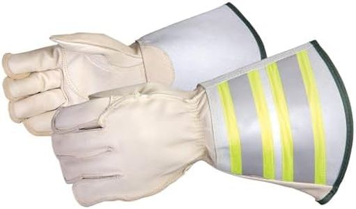 Superior 365DLX6 Horsehide Leather Deluxe Lineman Glove with 6" Reflective Gauntlet Cuff, Work, Large (Pack of 1 Pair)