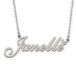 HUAN XUN Silver Pendant Name Necklace Jewelry Personalized for My Bitchs Janelle Birthday Gift