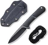 CIVIVI Mini Elementum Fixed Blade Knife with a Kydex Sheath and a Chain for EDC Neck Carry, Small Skeletonized Full Tang Knife with 2.24" Nitro-V Blade G10 Handle C23010-1