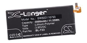 vhbw Li-Polymer battery 3000mAh (3.85V) for mobile phone smartphone phone LG M700a, M700AN, M700DSK, M700N, Q6, Q6a