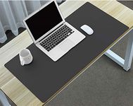 Insun Large Desk Pad Mouse Pad Non-Slip PU Leather Desk Mouse Mat Waterproof Desk Pad Protector Gaming Writing Mat for Office Home Desks Black 70x50cm