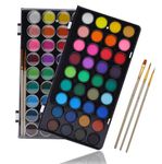 Artecho 36 Colors Watercolor Paint Set with 3 Brushes, Washable, Travel Design, Perfect for Card Making, Illustrations, Painting, Calligraphy