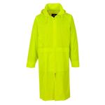 Portwest S438 Men's Waterproof Raincoat - Lightweight Long Rain Jacket with Hood and Pockets Yellow, X-Large