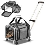 RUFF LIFE Airline Approved Expandable Premium Pet Carrier on Wheels- Two Sided Expandable Rolling Carrier- Designed for Dogs & Cats- Extra Spacious Soft Lined Carrier!