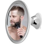 SQAQS Shower Mirror for Shaving with Powerful Suction Cup, Electroplated vanity mirror, Fogless Shower & Shaving Mirror with Upgraded Suction Mount for Bathroom and 360° Swivel(Circle)