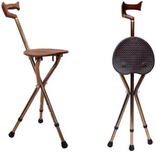 Rehamo Walking Stick with Folding Seat/Chair/Stool & Anti Slip Rubber Bush, Adjustable Height Cane with Tri-Pad Base & Built-in Seat | 2 in 1 Aluminium Folding Walking Stick Seat with 1 Year Warranty