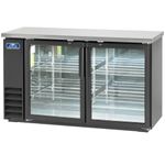 Arctic Air ABB60G 61" Double Glass Door Back Bar Refrigerator, 16.7 Cubic Feet, Stainless Steel, Black, 115v