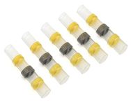 Rpi shop - 50 Pcs Yellow Solder Seal Wire Connectors, Waterproof Self Solder Heat Shrink Butt Connector, Solder Sleeve Electrical Butt Splice for Marine Automotive, Boat, Truck, DIY (12-10 AWG)