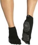 Gaiam Grippy Yoga Socks for Extra Grip in Standard or Hot Yoga, Barre, Pilates, Ballet or at Home for Added Balance and Stability, Grey