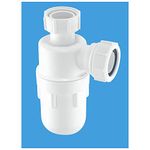 McAlpine A10 11/4 inch x 75mm Water Seal Bottle Trap with Multifit Outlet, White