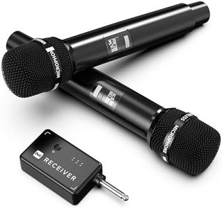 Wireless Microphones, Wireless Microphone with One-to-One Chip Connection, 40H Duration, 200 FT Distance Receiving, Semi-Metallic tube Microphone for Singing, Video Recording, YouTube, Home Party