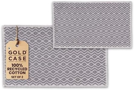 Bathroom Rugs 100% Cotton (Set of 2) – Absorbent Turkish Bath Mat Sets – Washable Rug for Floor & Tub – Non–Slip Bath Mats for Bathroom – Quick Dry Mat – 16x24 and 20x32 – Grey