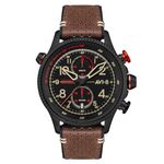 AVI-8 Mens 43mm Hawker Hunter Duke Chronograph Tangmere Japanese Meca-Quartz Pilot Watch with Leather Strap AV-4080-04