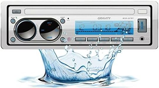 Gravity MGR-207BT 200W A2DP True Marine Stereo AM FM Radio Media Player Receiver with Bluetooth for Boat, ATV, RV, Car, Motorcycle