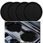 COMFKEY 4 Pack Car Cup Holder Coaster - 2.75 Inch Universal Non-Slip Cup Holders Insert Coaster Car Interior Accessories Silicone Cup Mats (Black)