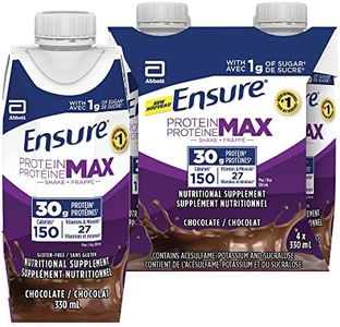 Ensure Protein Max 30 g Nutrition Shake Supplement, Chocolate Protein Drink with 30 g of Protein, 1 g of Sugar, 330 mL (Pack of 4), 1320 mL