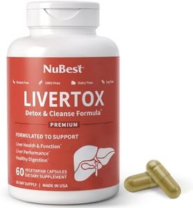 LiverTox - Advanced Liver Detox & Cleanse Formula - Herbal Liver Support with Milk Thistle, Turmeric, Artichoke, Dandelion, Beet & Zinc Helps Liver Function & Digestion | 60 Vegan Capsules