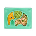 SILIVO Suction Plate Baby Sticky Silicone Baby Plate, Toddler Plate, Baby Weaning Plate, Suction Plates for Babies Weaning (10"x7.8"x1.1")(10"x7.8"x1.1")