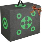 VEVOR Archery Target Block, 16"x18" All-Side Bow Target Block, Outdoor Portable Archery Target with Carry Handle, Easy Arrow Removal, Great Visibility, Lightweight, Easy to Transport, Black