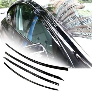 4Pcs Window Visors for Model Y Juniper 2020-2026 Rain Guards ABS Outside-Mount Wind Vent Deflectors fit for Tesla Model Y Side Windows Wind Noise Reduction Rain Guard(Glossy Black)