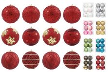 LANGXUN 12pcs 3.2" Large Handmade Red Christmas Tree Decorations, 2024 New Christmas Balls Ornament, Bola De Navidad árbol De Navidad Decoración, Shatter-Proof Xmas Decor, Holiday Party