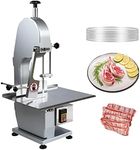 Ezcasch 1500w Electric Meat Bone Saw Machine Frozen Meat Cutting Machine, Thickness Range 0.79-4.33in, Max Cutting Height 7.48in, Automatic Cutter for Bone Fish Rib Frozen Meat, with six sawing blades