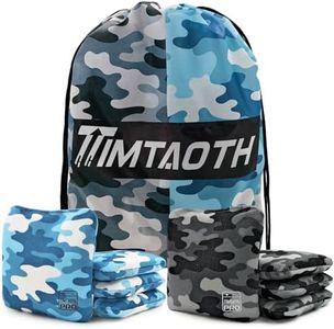 Timtaoth Dual Sided Corn Hole Bags Professional Cornhole Bags Set of 8 Regulation Corn Hole Bean Bags Slick and Stick (Black Grey and Blue)