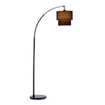 Adesso 3029-01 Gala Arc Lamp with, Smart Outlet Compatible, 66"-71", Black Shade