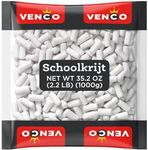 Licorice in 1 Kilo /2.2lbs - Venco Schoolkrijt (Mint Coated Licorice) School chalk liquorice.