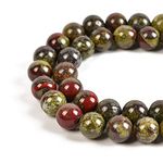 Nancybeads Gemstone Round Spacer Loose Beads 1 Strand 15.5" (Dragon Blood Jasper, 6mm 60Beads)