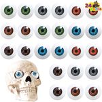 JOYIN 24 PCs Halloween Scary Realistic Eyes; 12 Pair Hollow Plastic Eyeballs for Halloween Trick or Treat Party Craft Decoration, Horror Prop Decor