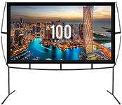 KHOMO GEAR Portable Projector Screen - 100 Inch Projector Screen with Stand - Outdoor and Indoor Projector Screen for Movie Nights, Home Theatre, and Presentations - Front and Rear Projection Screen
