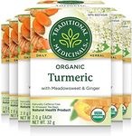 Traditional Medicinals Organic Turmeric with Meadowsweet Herbal Tea, 16 Bags (Pack of 6)