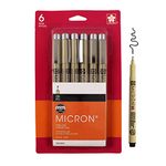 Sakura Pigma Micron Fineliner Pens - Archival Black Ink Pens - Pens for Writing, Drawing, or Journaling - Black Ink - 08 Point Size - 6 Pack