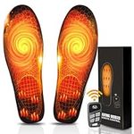 Heated Insoles, Rechargeable Electric Heated Insoles with Remote Control Foot Warmers Large Battery Up to 13 Hours for Outdoor Work Ideal Gift for Men and Women (L-US Women's 9.5-15, Men‘s 8-12)