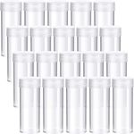 45 Pieces Clear Coin Tube Quarter Storage Tubes 3 x 1 Inch Clear Quarter Tubes for Coins Plastic Coin Holders Coin Container with Screw Lid Containers for Coins Collection Supplies