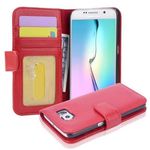 cadorabo Book Case works with Samsung Galaxy S6 in INFERNO RED - with Magnetic Closure and 3 Card Slots - Wallet Etui Cover Pouch PU Leather Flip