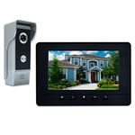 AMOCAM Wired Video Doorbell Phone, 7" Video Intercom Monitor Doorphone System, Wired Video Door Phone HD Camera Kits Support Unlock, Monitoring, Dual-Way Intercom for Villa House Office Apartment