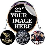 22 inch Custom Bass Drum Decal for Drum Head - Your Logo, Drum Stickers and Decals, Custom Decal, Drum Kit Wrap Skin, Easy Apply & Remove for DIY or Professional Band, Made in USA