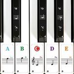 Piano Keyboard Stickers, Removable Colorful Piano Keyboard Note Labels for 88/61/54/49 Key, Transparent Large Bold Letter Piano Stickers for Beginners