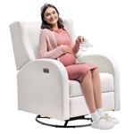 VEVOR Electronic Power Recliner and Swivel Glider, 250 lbs Weight Capacity Swivel Glider Recliner Chair with Adjustable Angle, Polyester Surface Recliner Rocker for Living Room, Bedroom, Off White