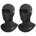 ROCKBROS Summer Balaclava Face Mask Cooling Neck Gaiter Breathable Face Covering Motorcycle Cycling for Men Women, Black 2 Packs, One Size